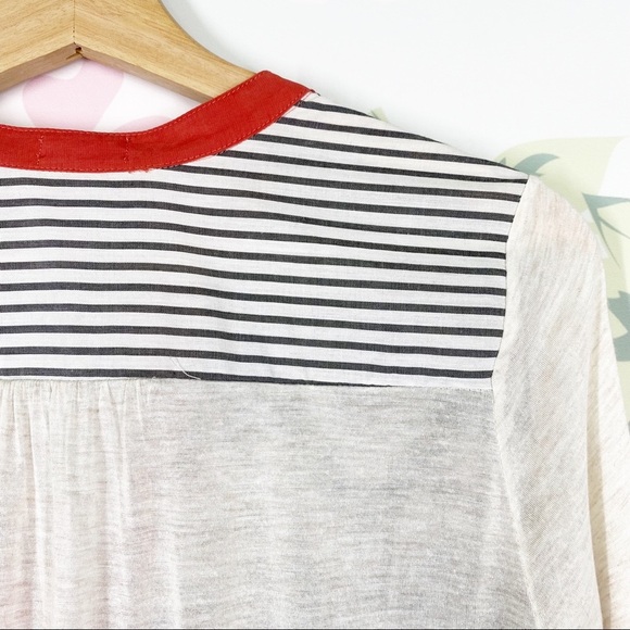 Anthropologie Tiny Aztec Print Boho V Neck Long Sleeve Shirt XS - Picture 6 of 10